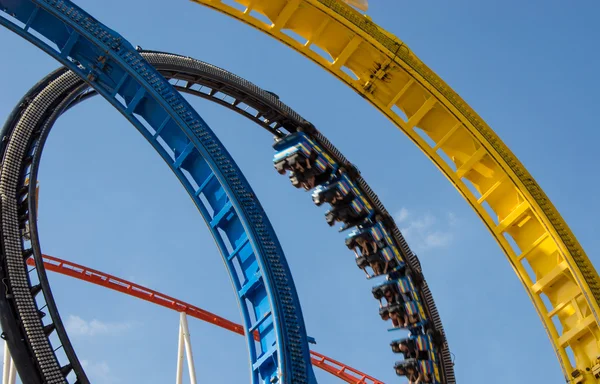 Rollercoaster in a looping — Stock Photo, Image