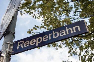 Reeperbahn sign in Hamburg, Germany clipart