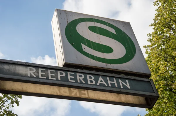 Firma de Reeperbahn en Hamburg, Alemania — Foto de Stock