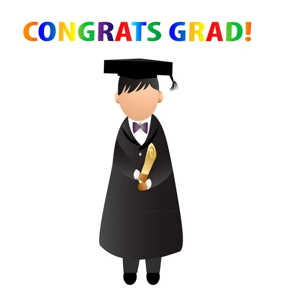 Congratulazioni per il diploma laureato! vettore — Vettoriale Stock