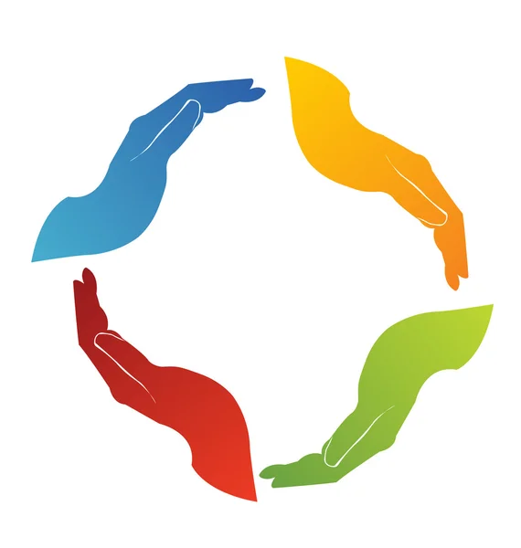 Векторний логотип командної роботи рук — стоковий вектор