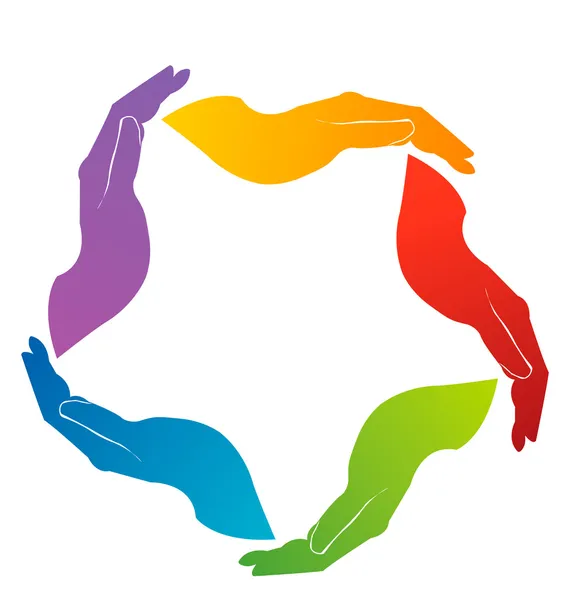 Λογότυπο Ένωσης ομαδική εργασία χέρια — Διανυσματικό Αρχείο