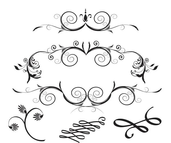 Dekorativní květinové prvky vektoru design — Stockový vektor
