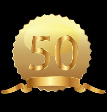 50th anniversary in gold seal clipart