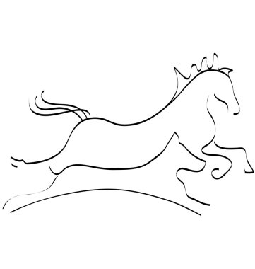 Stylized horse and dog logo vector clipart