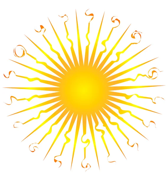 Sun icon swirly logo vector — Stock Vector