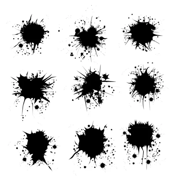 Ink grunge splat collection vector stock — Stock Vector