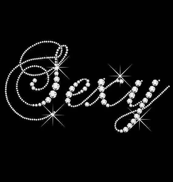 Sexy word with diamonds bling bling — Stock Vector