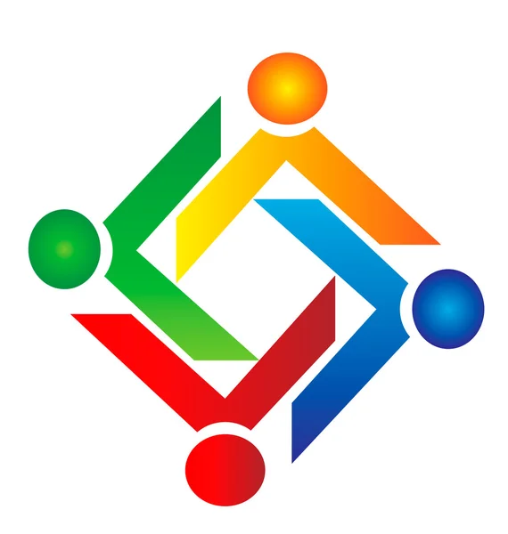 Teamwork charity logo vector — Stock Vector