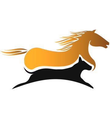 Horse and dog racing logo clipart