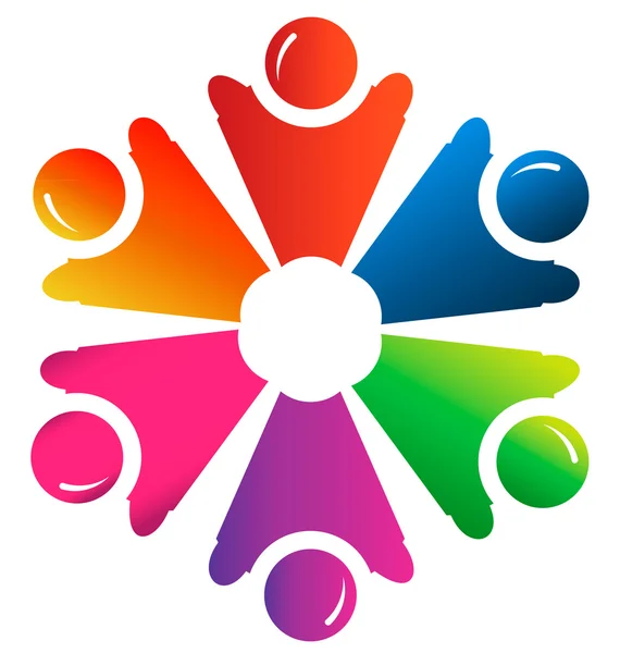 Vecteur de logo du groupe de travail d'équipe — Image vectorielle