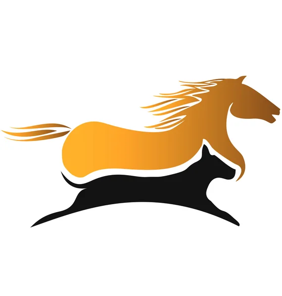 Häst och hund racing logo — Stock vektor