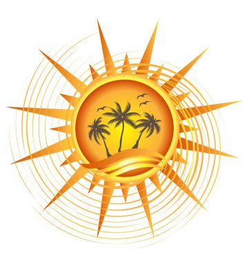 Altın tropik güneş logosu