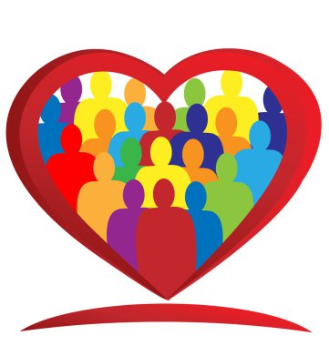 Teamwork heart logo clipart