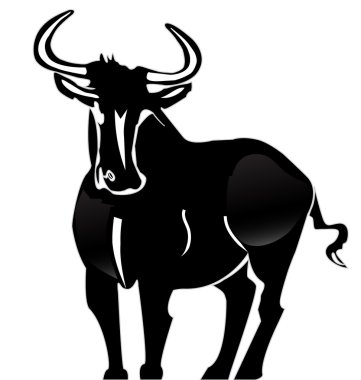 Bull silhouette vector clipart