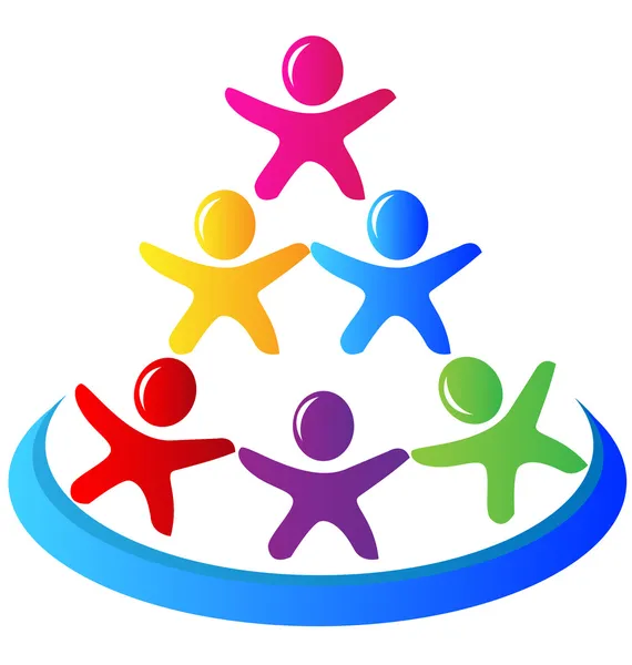 Logo pyramide du travail d'équipe — Image vectorielle