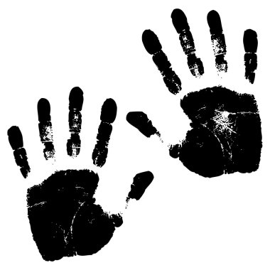 Black hand prints vector illustration clipart