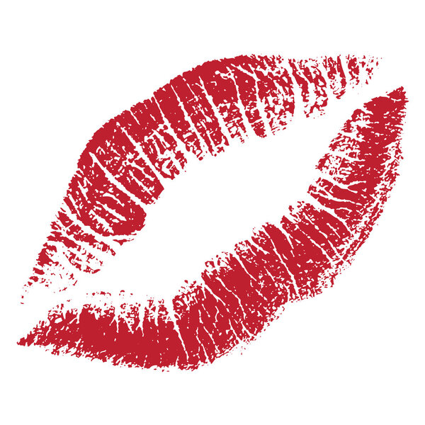 Vector red lips print illustration