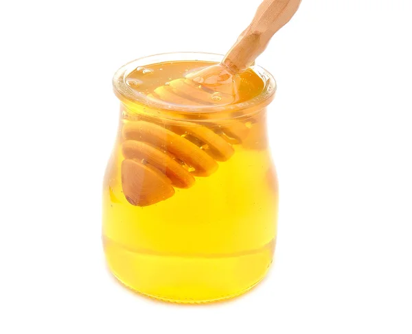 Miele in un barattolo di vetro — Foto Stock