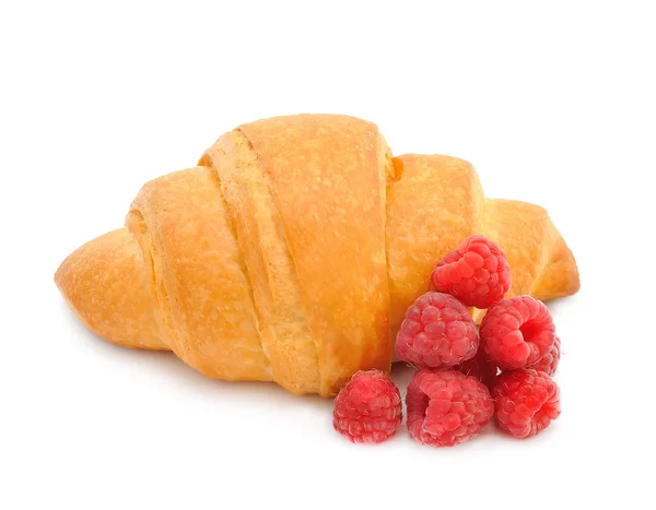 Croissant med hallon — Stockfoto
