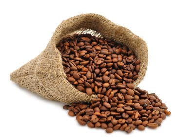 Coffee beans in a bag clipart