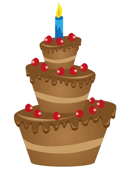 Un grand gâteau au chocolat — Image vectorielle