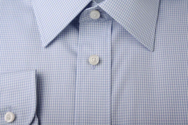 青のチェック パターン シャツ — ストック写真