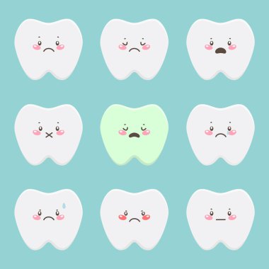 Sad teeth clipart