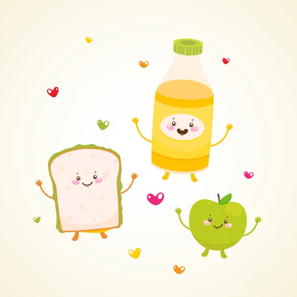 Cute lunch — Stock Vector