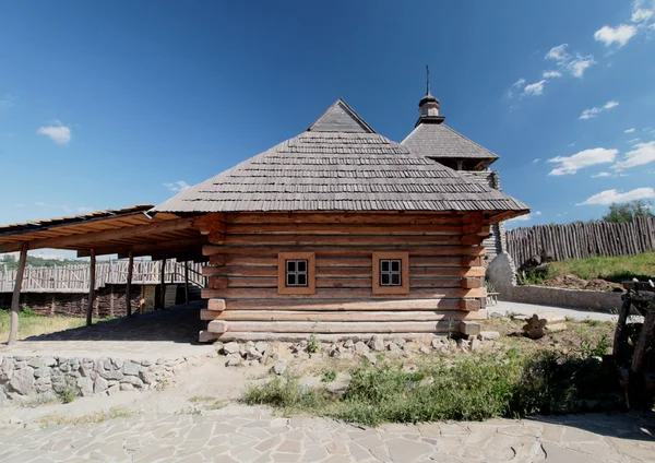 stock image Old Ukrainian village, the old houses