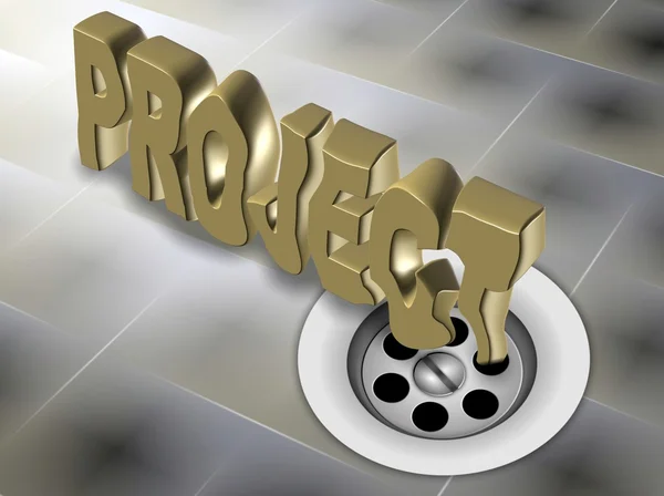 Failed project down the drain — Stock Photo, Image