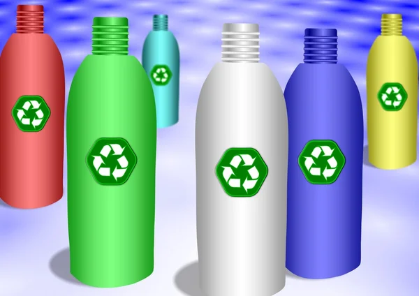 Reciclagem de garrafas de plástico — Fotografia de Stock