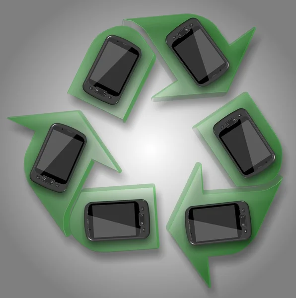Reciclar teléfonos móviles — Foto de Stock