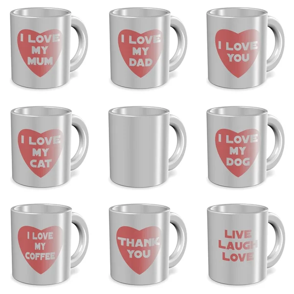 I love mugs set — Stock Photo, Image
