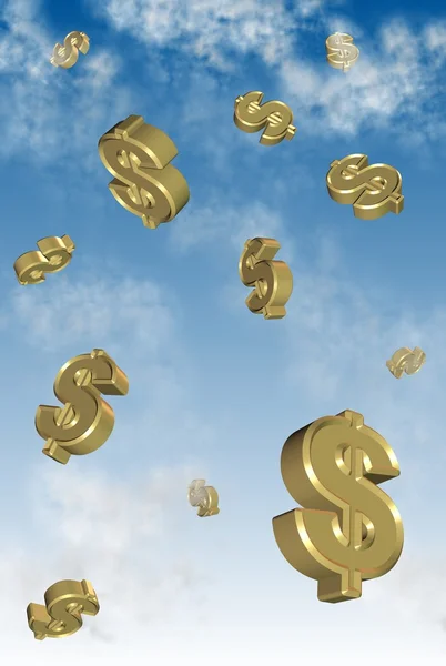 Dollars from sky — Stock Photo, Image
