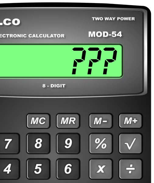 Kalkulator z znakiem zapytania — Zdjęcie stockowe