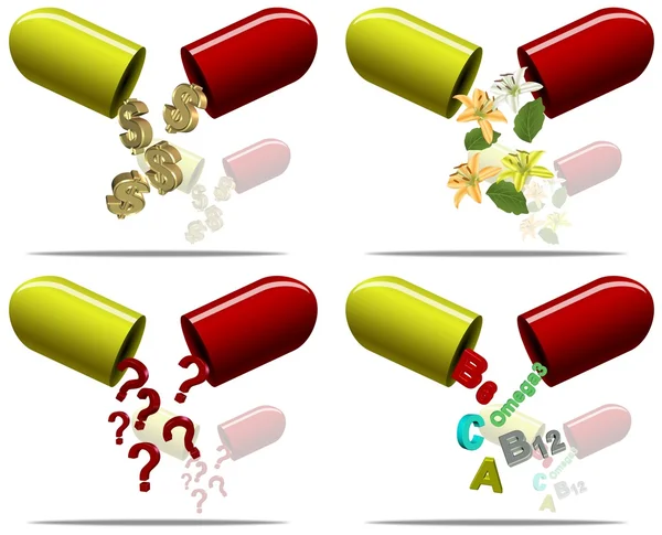 Conteúdo dos comprimidos — Fotografia de Stock