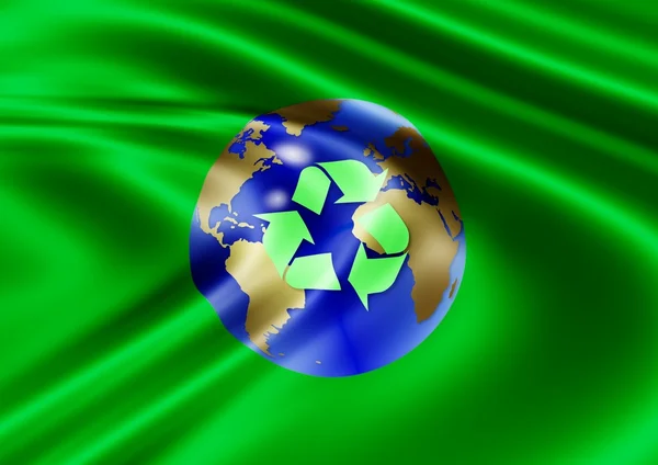 Recycle wereld vlag — Stockfoto