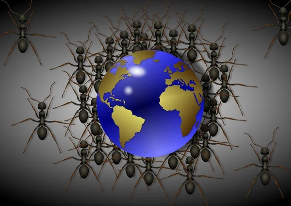 Mrówki i świata — Zdjęcie stockowe