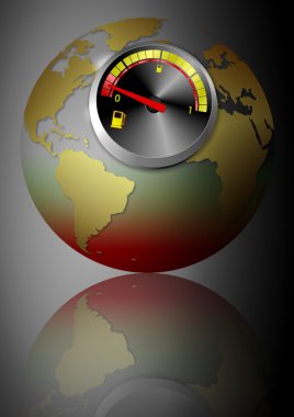 Earth running on empty clipart