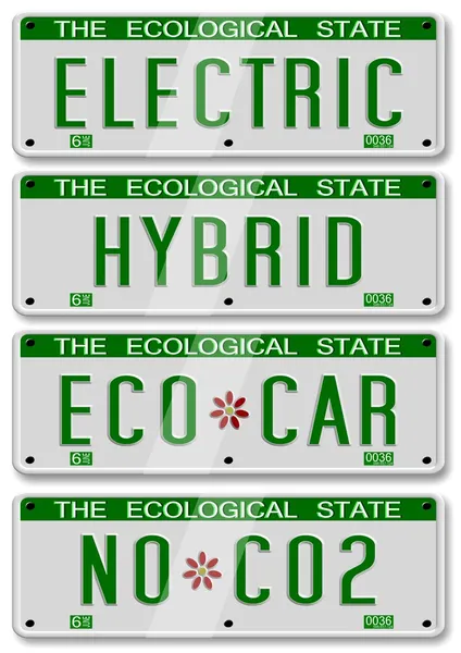 Elektriska hybrid bil plåt — Stockfoto