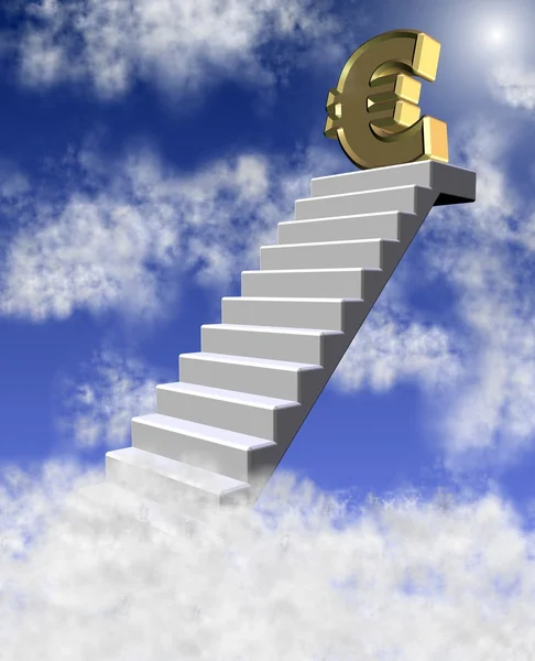 Euro in clouds — Stock Photo, Image