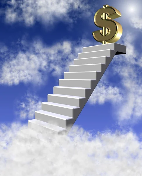 Dollar in clouds — Stock Photo, Image