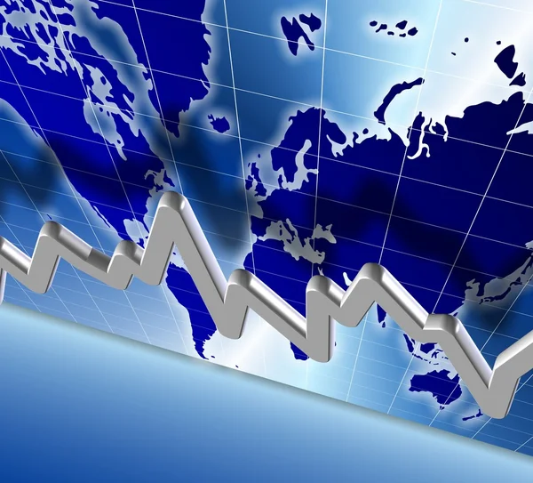 Světová ekonomika graf — Stock fotografie