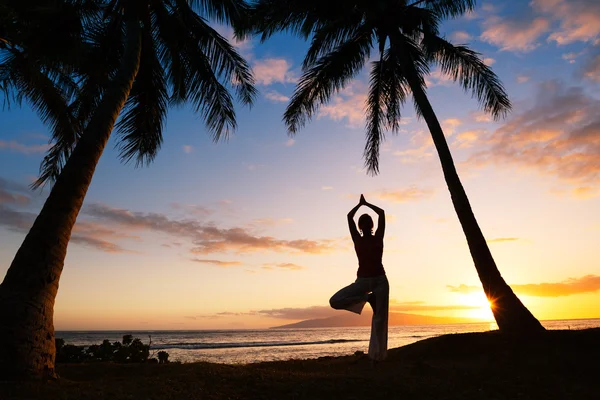 Yoga del tramonto — Foto Stock