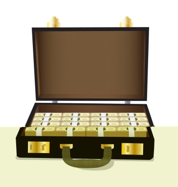 Case with dollars clipart