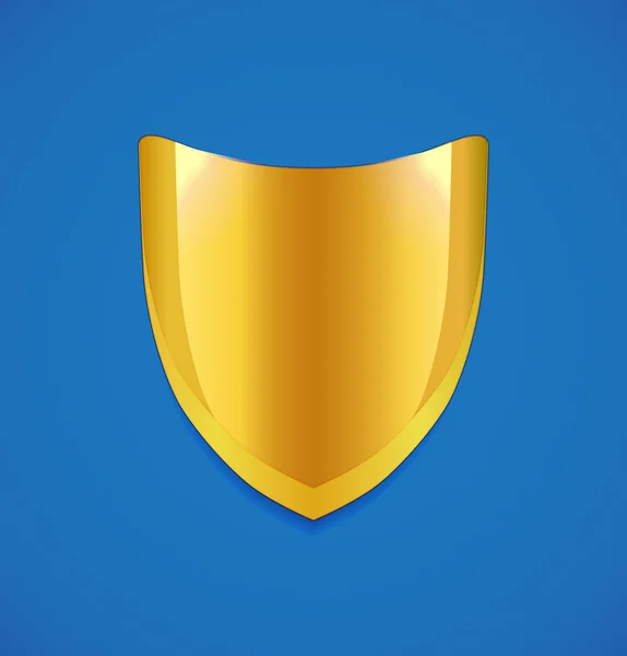 Golden shield icon — Stock Vector