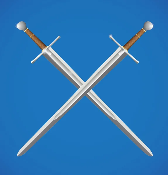 Два скрещенных меча — стоковый вектор