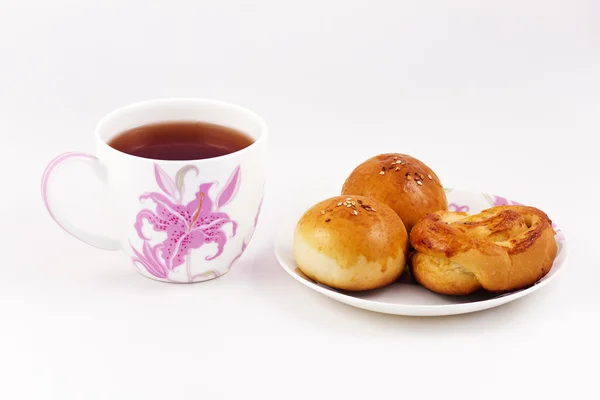Tea with baking — Stock Photo, Image