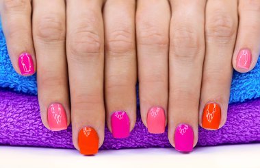 Bright color manicure clipart